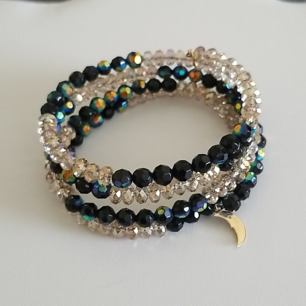Swarovski Crystal Bead Wire Wrap Bead Bracelet
